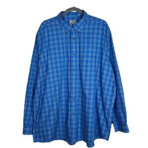 L.L.Bean Mens Sz 2X cotton plaid button down long sleeve shirt outdoors casual